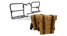 Royal Enfield Classic 350cc 500cc Sand Color Military Pannier With Fitting Frame